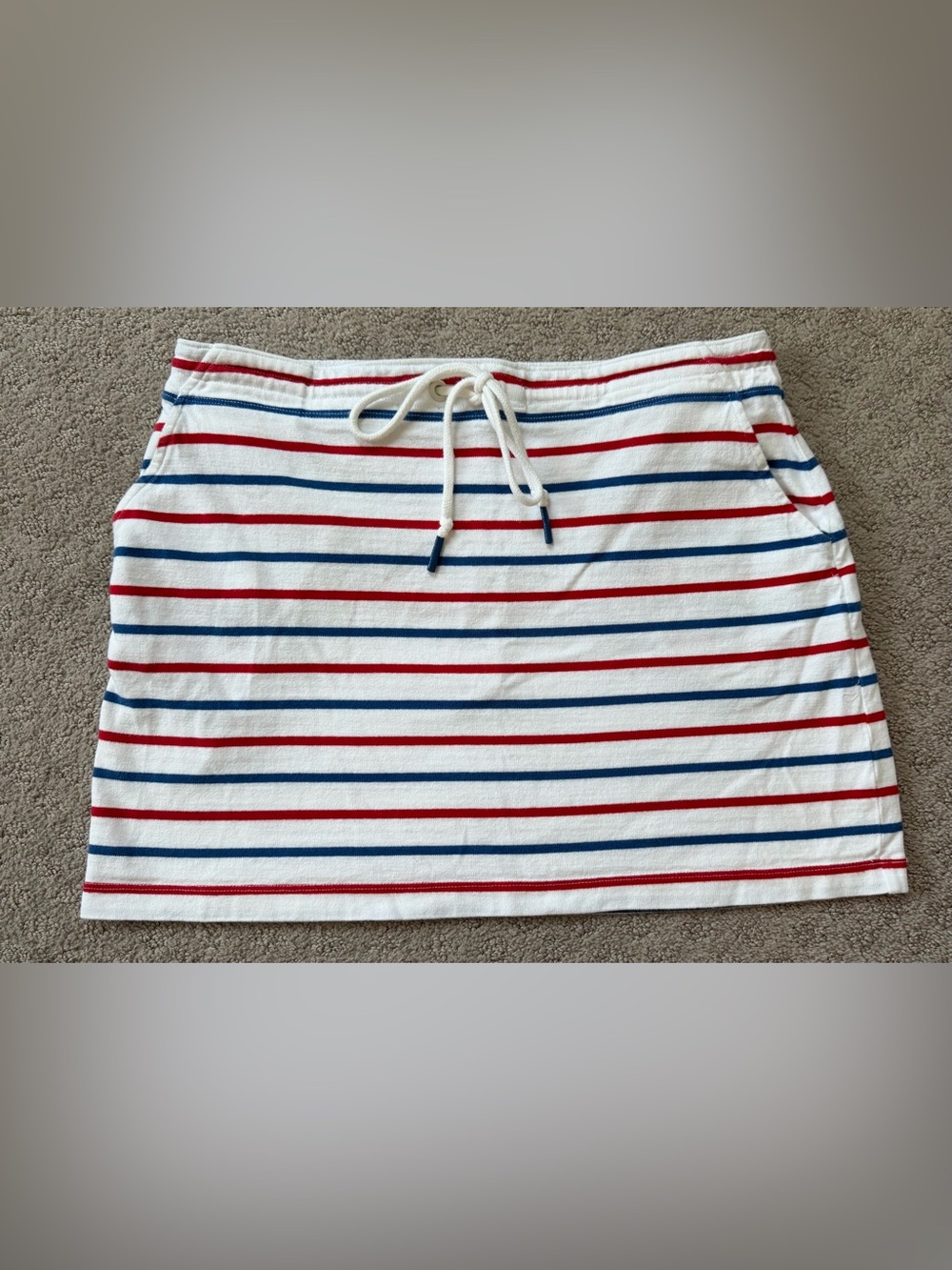Vineyard Vines Mini Skirt with Red & Blue Stripes, Size M